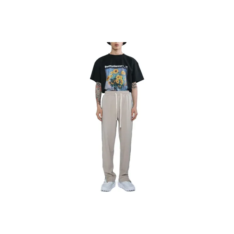 BENMYSHOWER Casual Pants Unisex Khaki-1