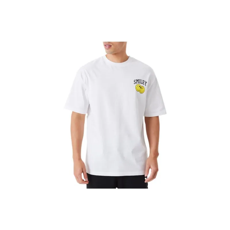 New Era New Era × Smiley T Shirts Unisex White-2