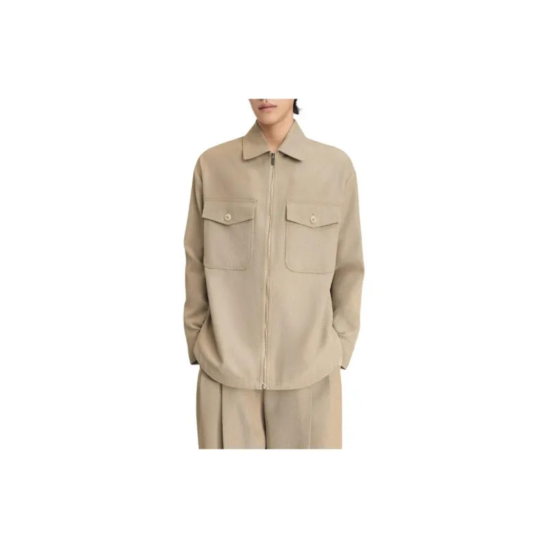 Jacquemus Le Blouson Montaigne Jackets Coats Men's Light Brown-4