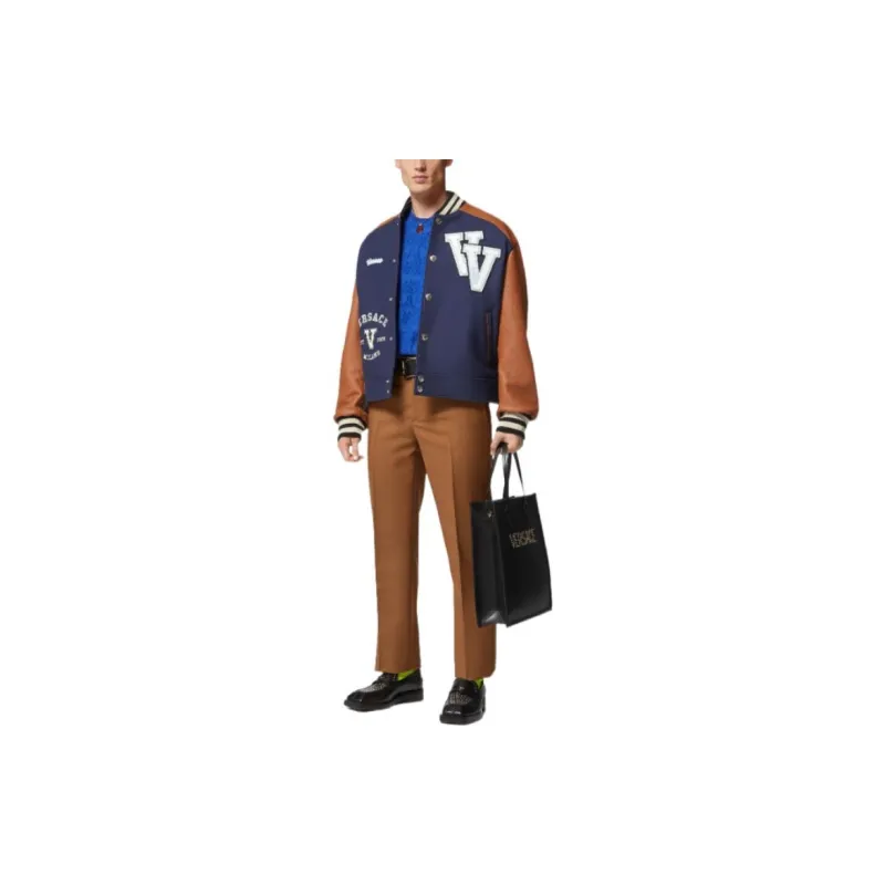 VERSACE SS23 Baseball Jacket Men's Brown-1