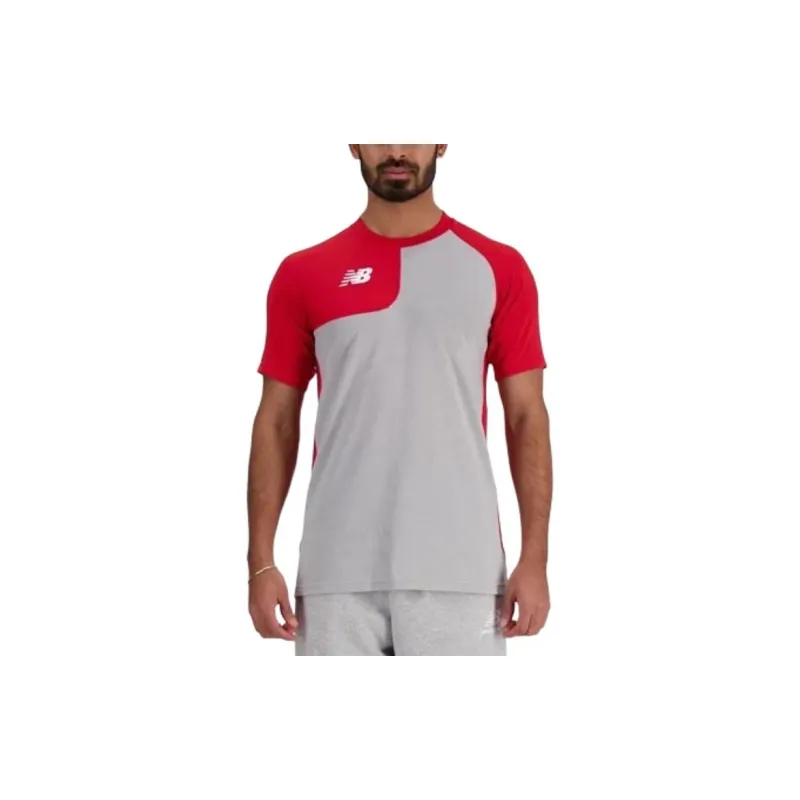 New Balance Asymmetric Short Sleeve T Shirts Men Red-4