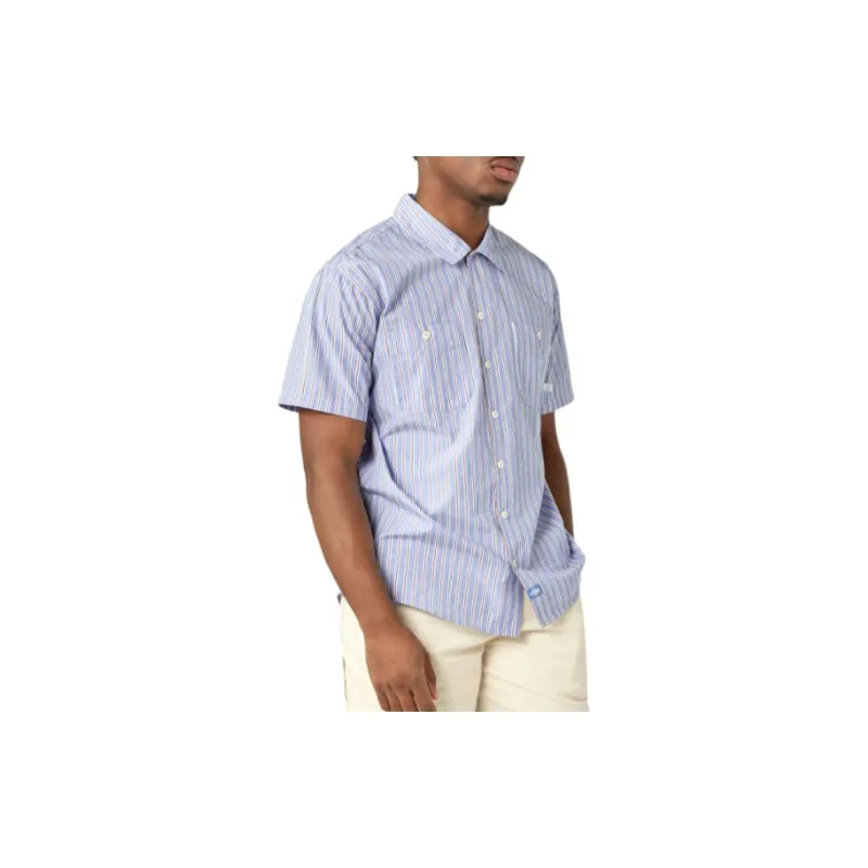 Dickies Shirt Men's Blue/Brown Stripes-2