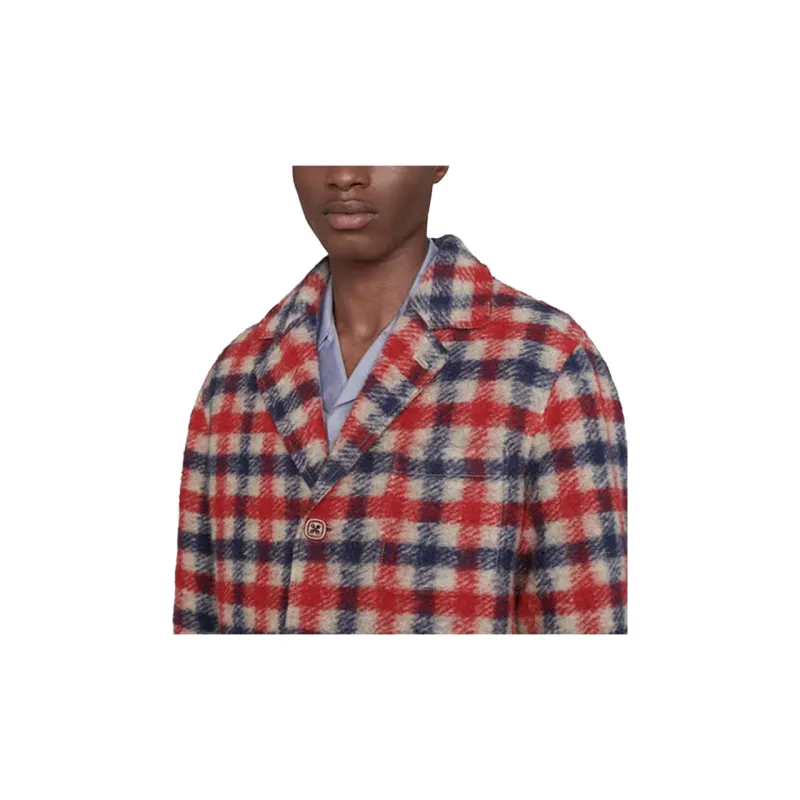 GUCCI Business Suits Coats Men's Tri-Color Plaid-4