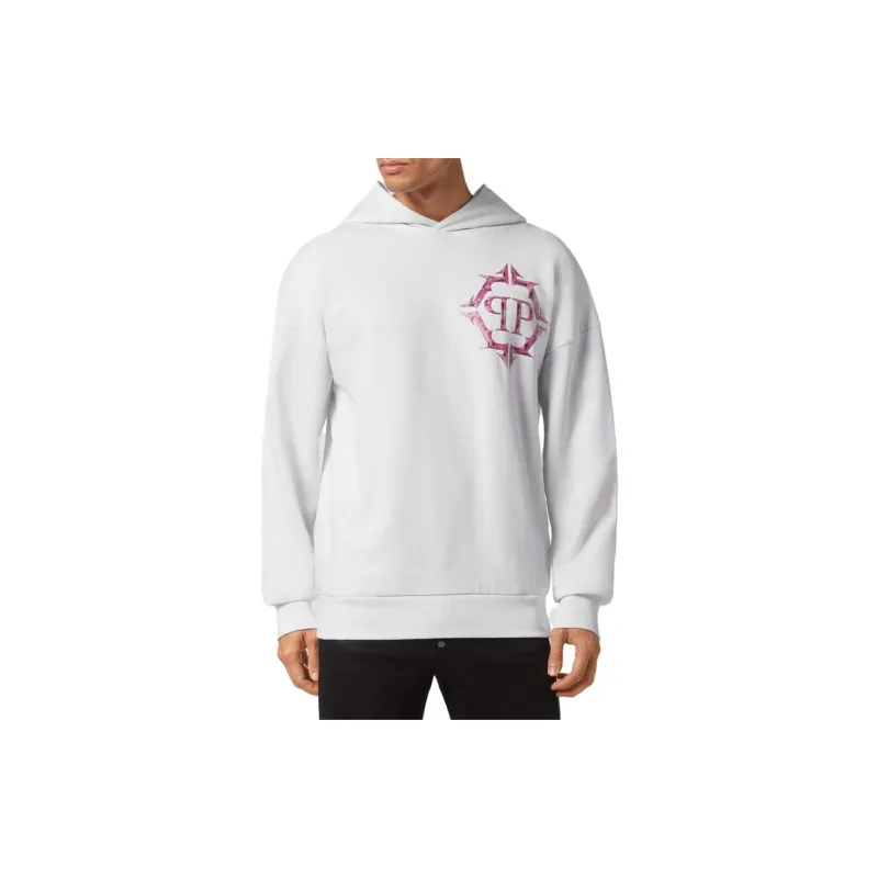 PHILIPP PLEIN Chrome Logo print Cotton Hoodie-1