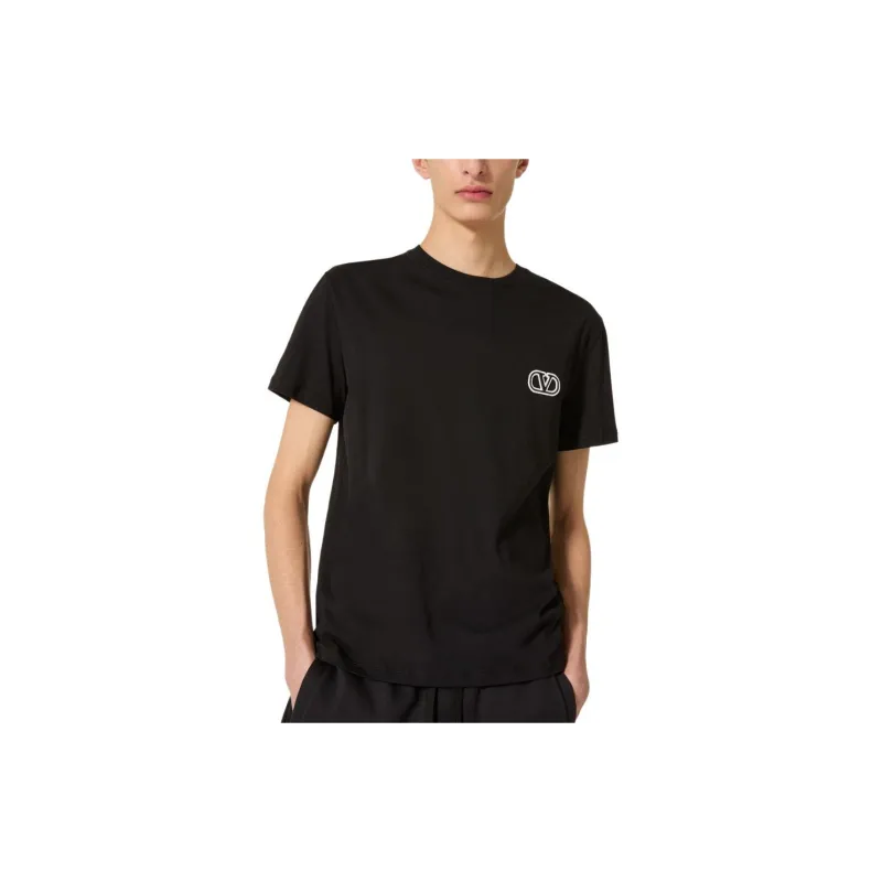 Valentino Embroidered V Logo Tee-7