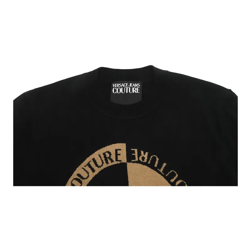 VERSACE JEANS COUTURE Logo Intarsia Knit Crewneck Jumper-5