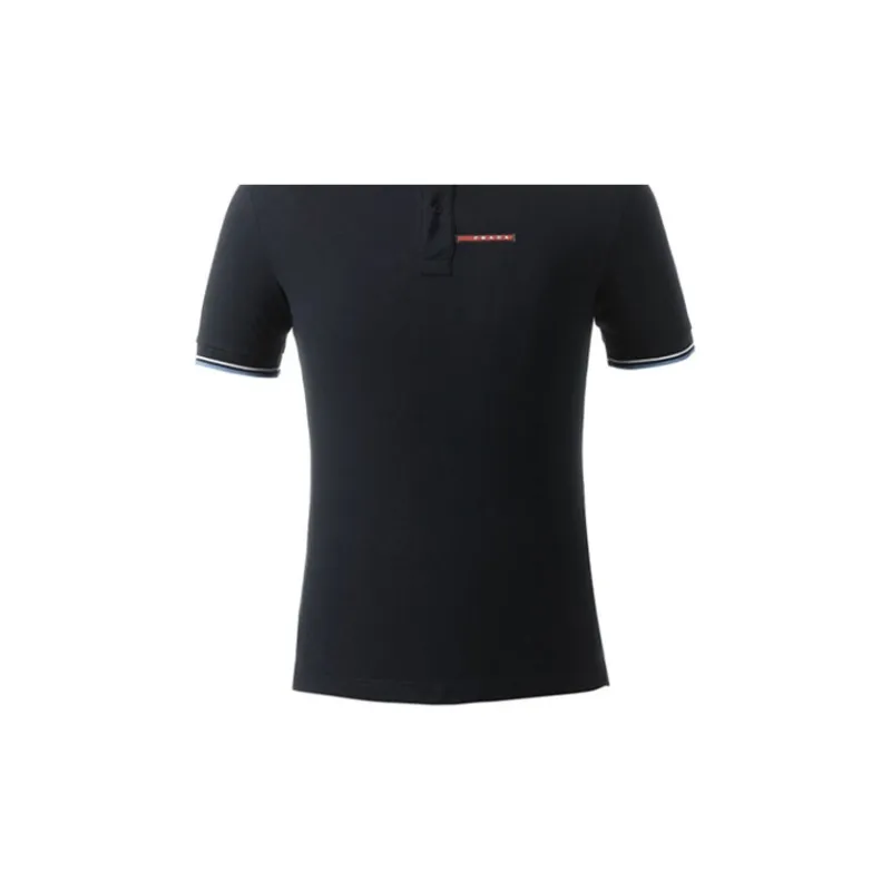 PRADA Polo Shirts Men Blue Black-4
