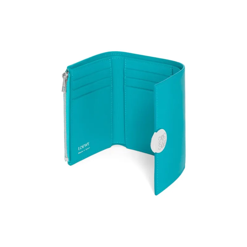 LOEWE Bright Nappa Calfskin Wallet Trumpets Women's Deep Turquoise-2