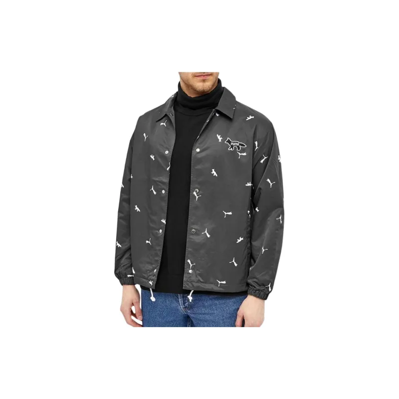 PUMA X MAISON KITSUNE AOP Jackets Coats Unisex Black-2
