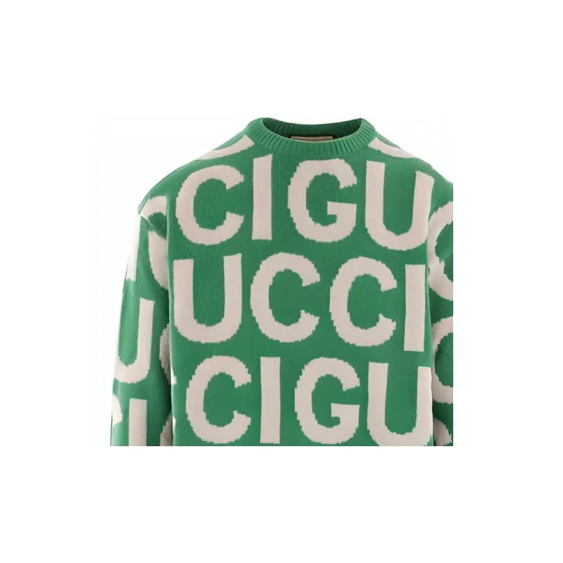 GUCCI All Over Logo Intarsia Knit Sweater-2
