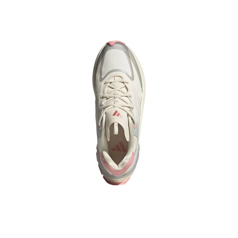 Adidas Maxxwavy Anti Slip Wear Resistant Low Top Chunky Sneakers Women's White Gray-4