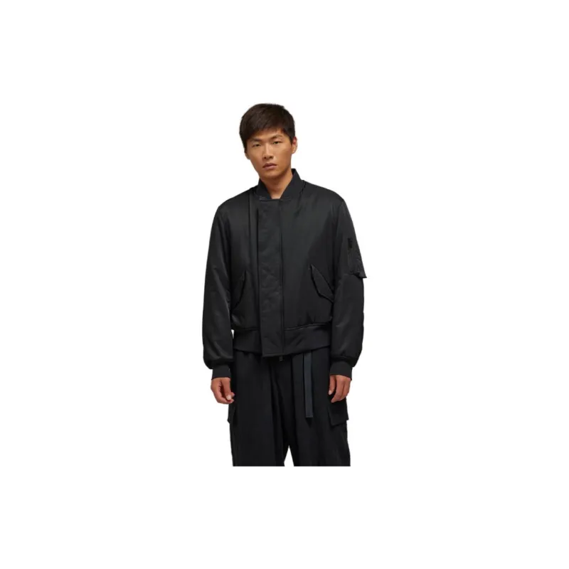 Y 3 Band Collared Zipped Bomber Jacket-3