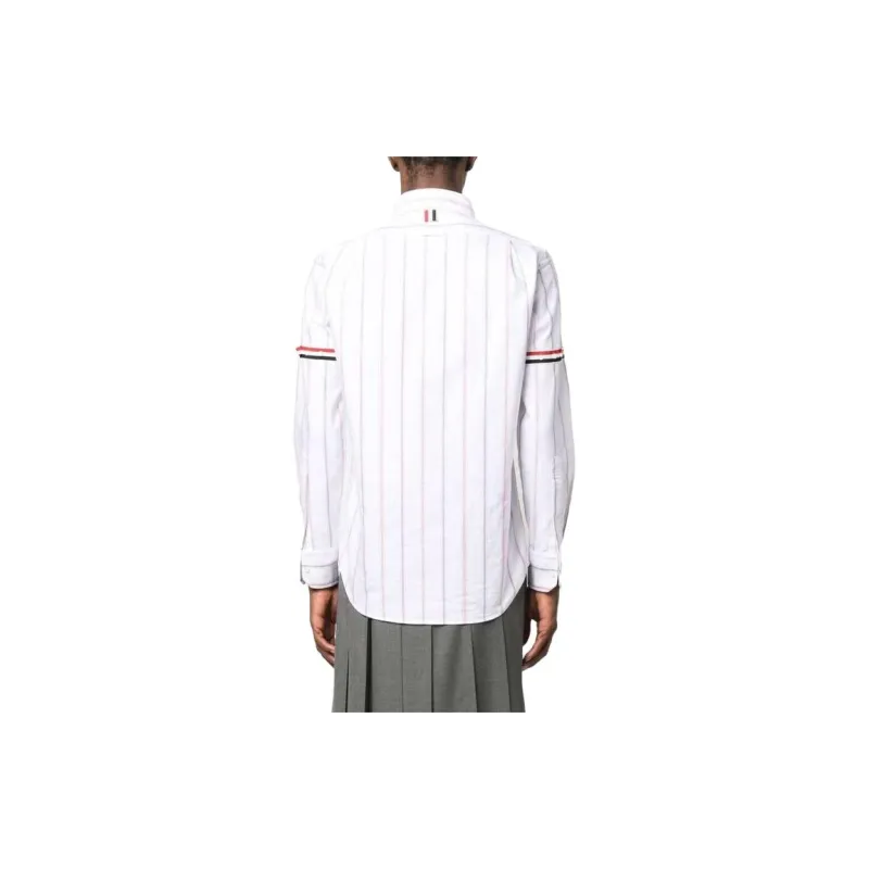 THOM BROWNE Rwb Striped Long-Sleeved Shirt-2