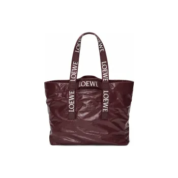 LOEWE Cow Leather Tote Bag Shopping Bag Shoulder Bag Handbag Men's Burgundy