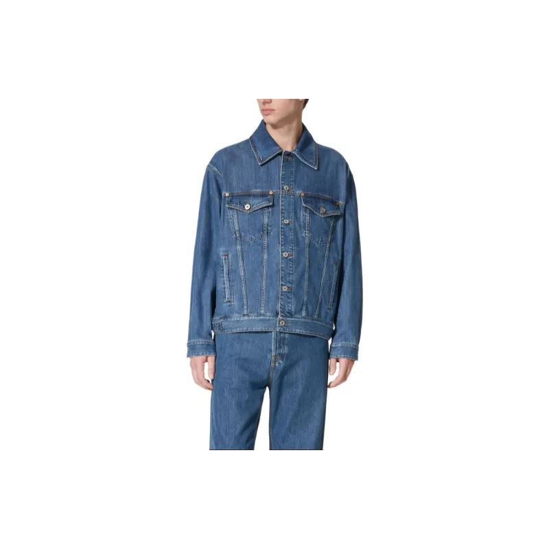 Valentino Buttoned Twill Denim Jacket-2