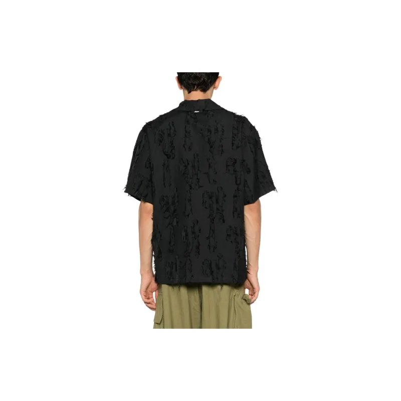 MSGM Logo-tag Textured-finish Shirt-2