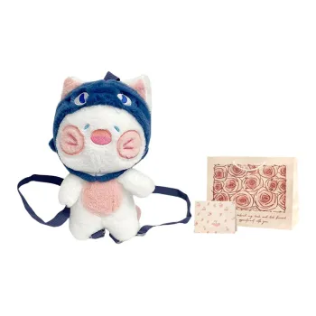 Rainbow Girl Plush Backpack Regular Women's White