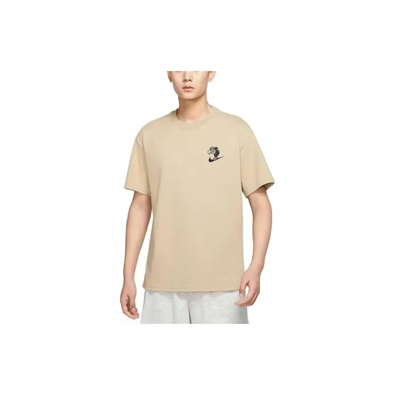 Nike T Shirts Men Beige-4