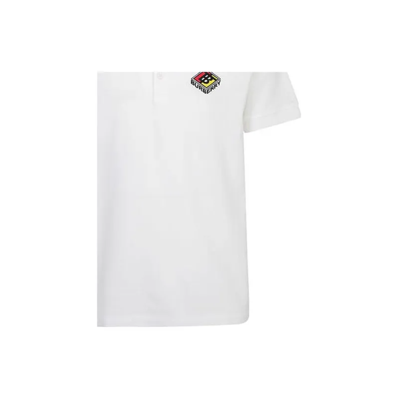 Burberry Embroidered Graphic Logo Polo Shirt-4