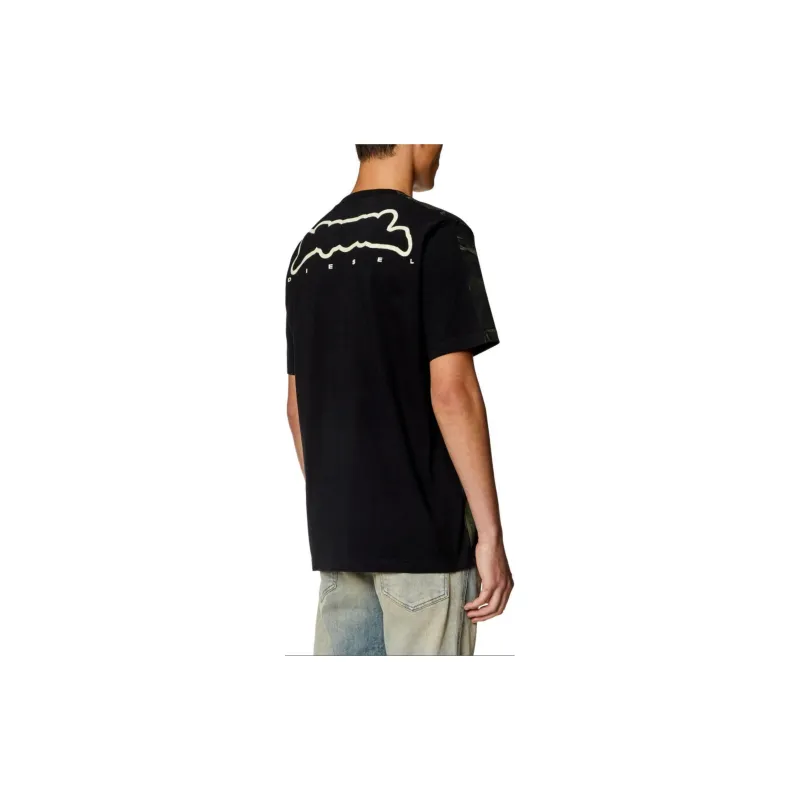 DIESEL SS24 Drop Shoulder Sleeve T Shirt Men's Dark Green-2