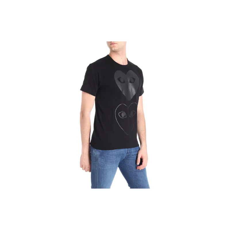 Comme Des Garcons Play Women's Double Hearts T shirt-4
