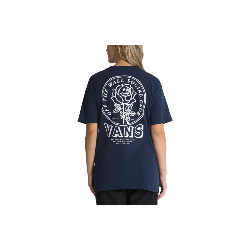 Vans Off The Wall Social T-Shirts Unisex Blue-3