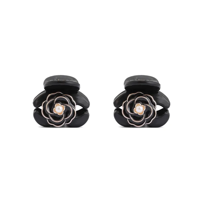 ZANC Acrylic Hair Clips Women's Black White-16