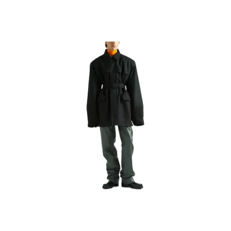 PRADA Long Sleeved Belted Waist Jacket-1