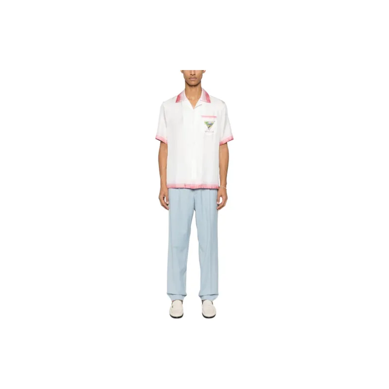 CASABLANCA Cuban Collar Short Sleeve Shirt-1