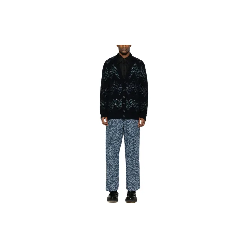 KENZO All Over Patterned Wide Leg Jeans-1