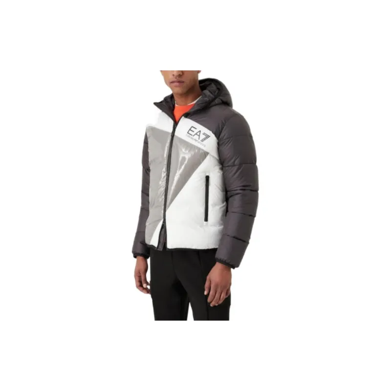 EMPORIO ARMANI EA7 Puffer Jacket Men's Gray White-3