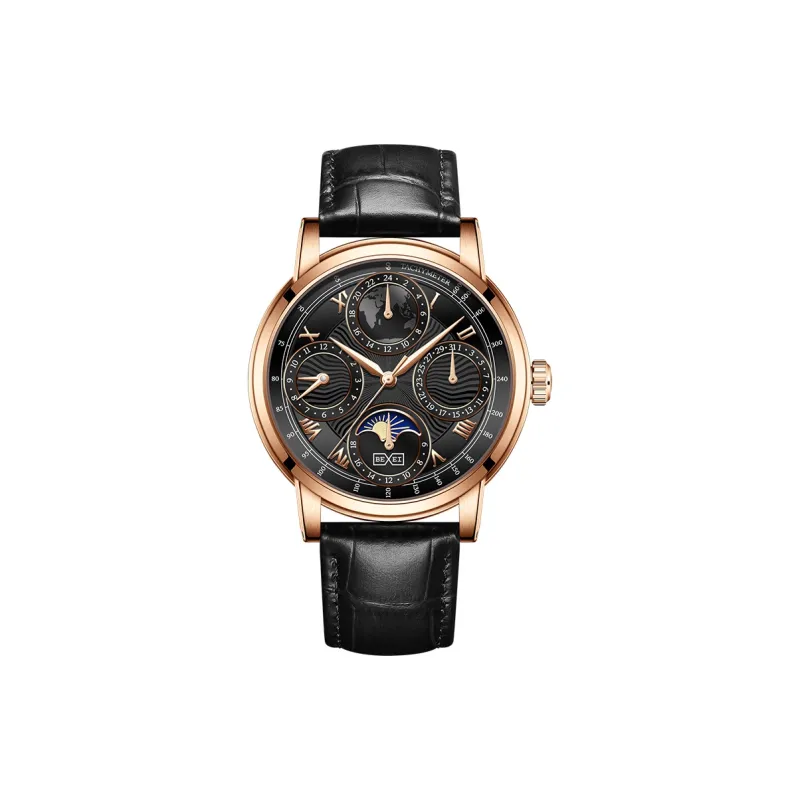 BEXEI Casual Watch Automatic Mechanical Movement Cow Leather Strap Watch Men's Watches White Dial-10