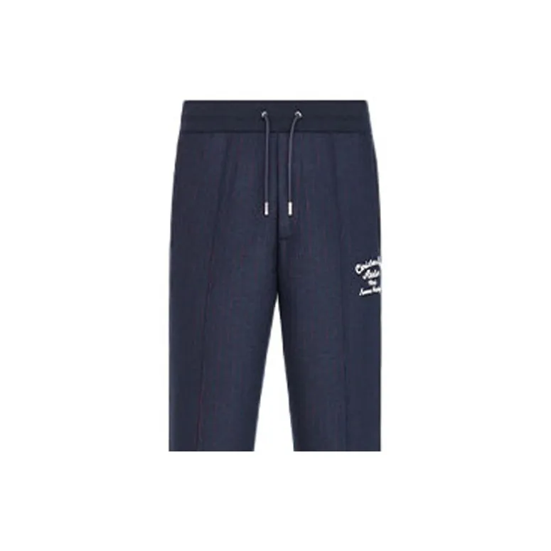 DIOR Quarterly New Products Knitted Sweatpants Men's Marine Blue-4