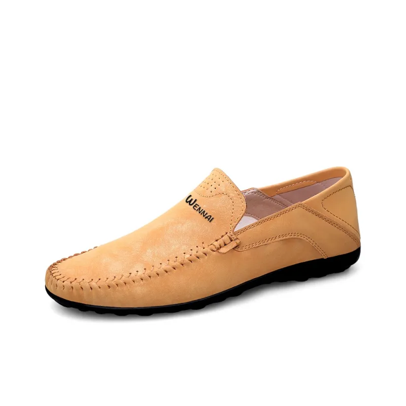Wen Nai Gommino Loafers Men Black/Gray/Yellow Brown-11