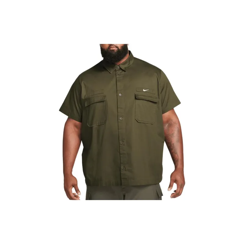 Nike Life Men's Woven Military Short Sleeve Button Down Shirt-3