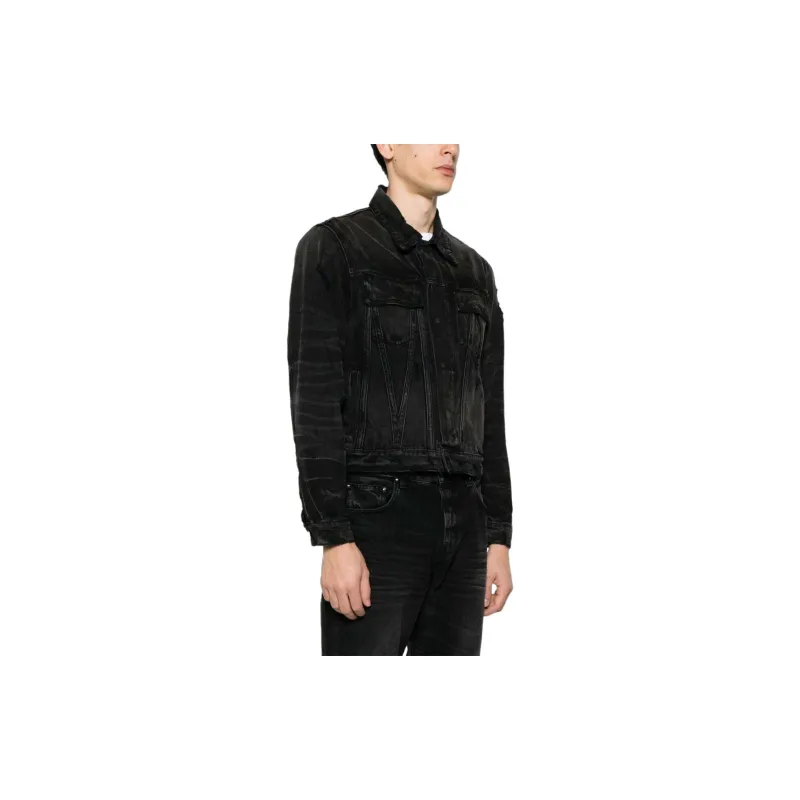 AMIRI Faded Panelled Denim Jacket-3