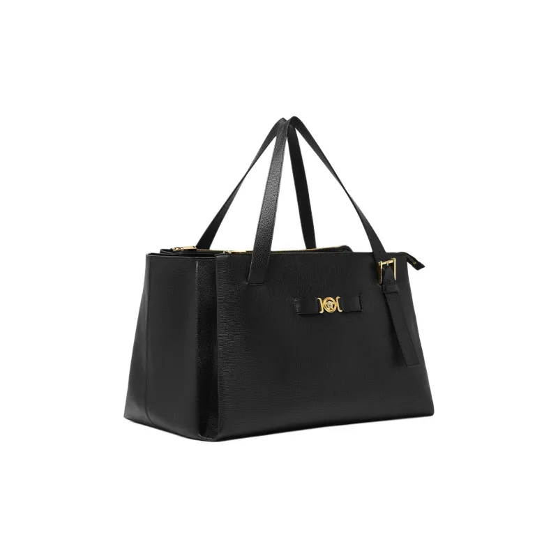 VERSACE MEDUSA BIGGIE Series Cow Leather Tote Bag Shopping Bag Handbag Men's Black-1