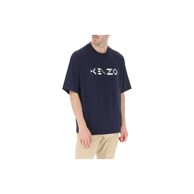 KENZO Letter Logo T Shirts Men Navy-6