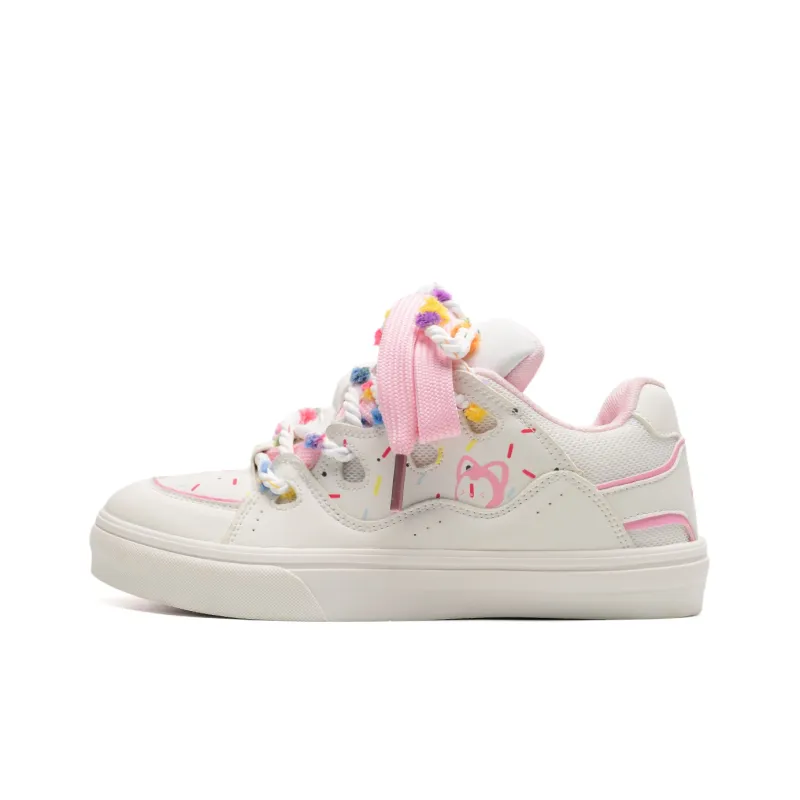 ALI THE FOX Anti-Slip Wear-Resistant Lightweight Breathable Low-Top Skateboard Shoes Women's Cherry Blossom Pink-1