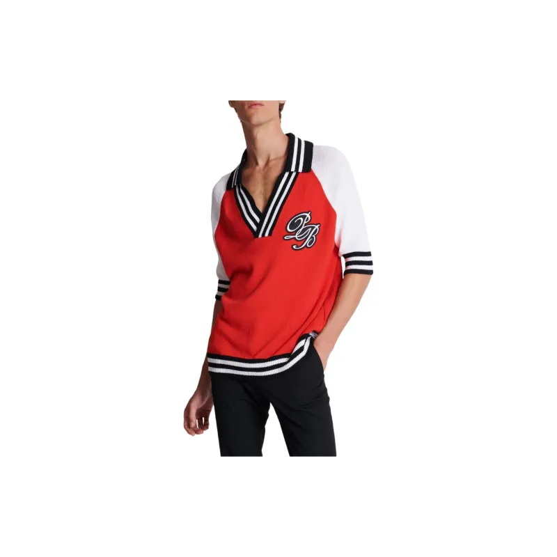 BALMAIN SS24 Polo Shirt Men's Red-2