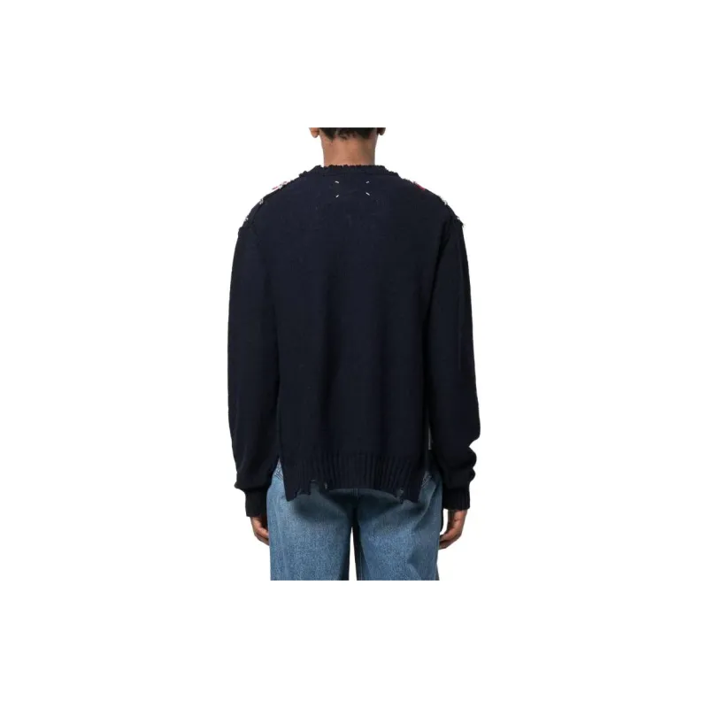 Maison Margiela Contrasting Stitch Detailed Knitted Jumper-3