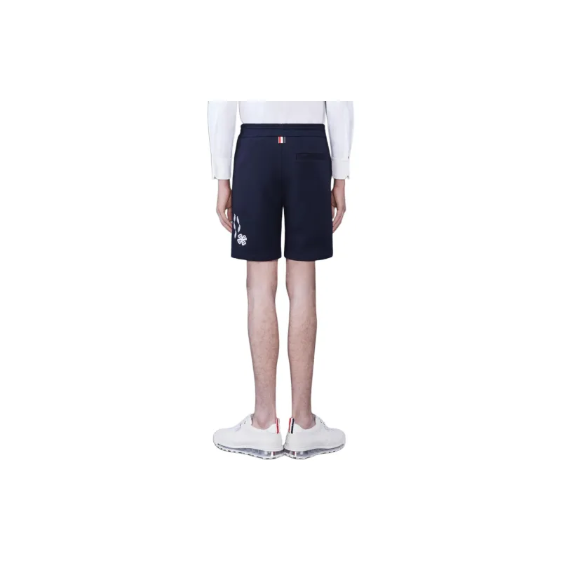 THOM BROWNE Embroidered Drawstring Track Shorts-1