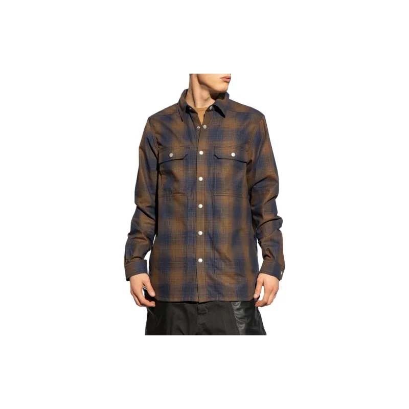 RICK OWENS Checked Cotton Overshirt-2
