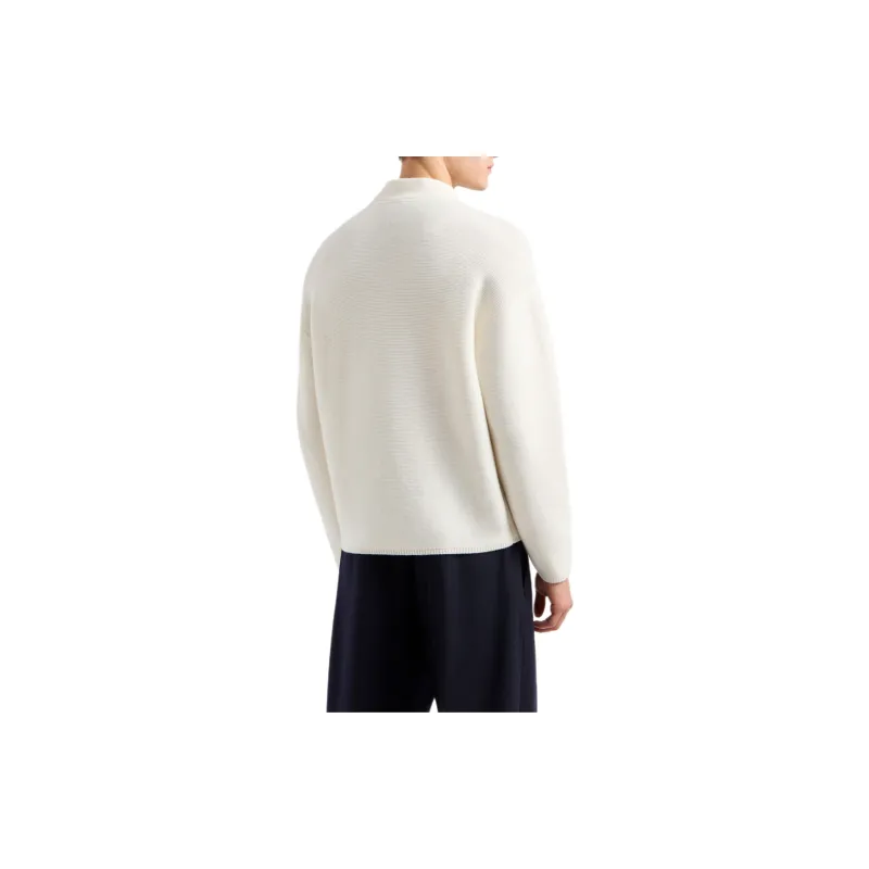 EMPORIO ARMANI Mock neck Jumper In Virgin Wool With A Micro textured Weave-2