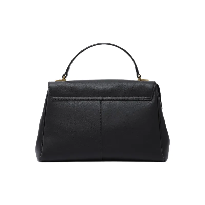 FION Top Grain Cow Leather One Shoulder Handbag Regular Women's Black-3