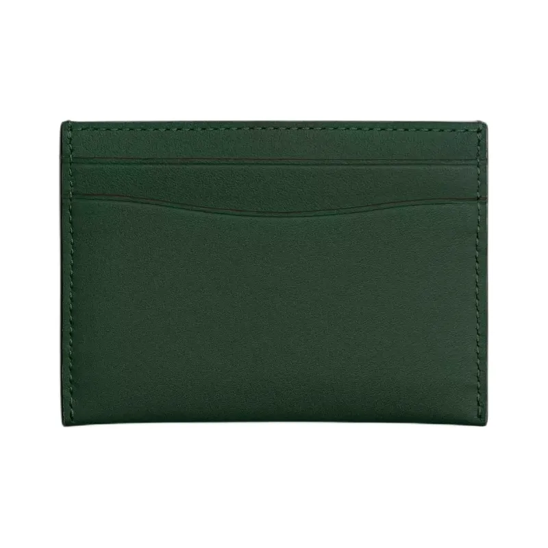 COACH Refined Calfskin Card Holder Mini Women's Hunter Green-1