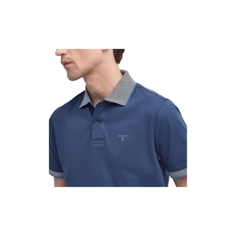 BARBOUR SS24 Polo Shirt Men's Dark Denim Color-4