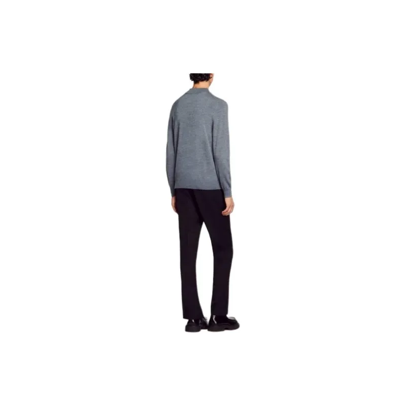Sandro Funnel Neck Sweater Sweater Men's Light Gray-2