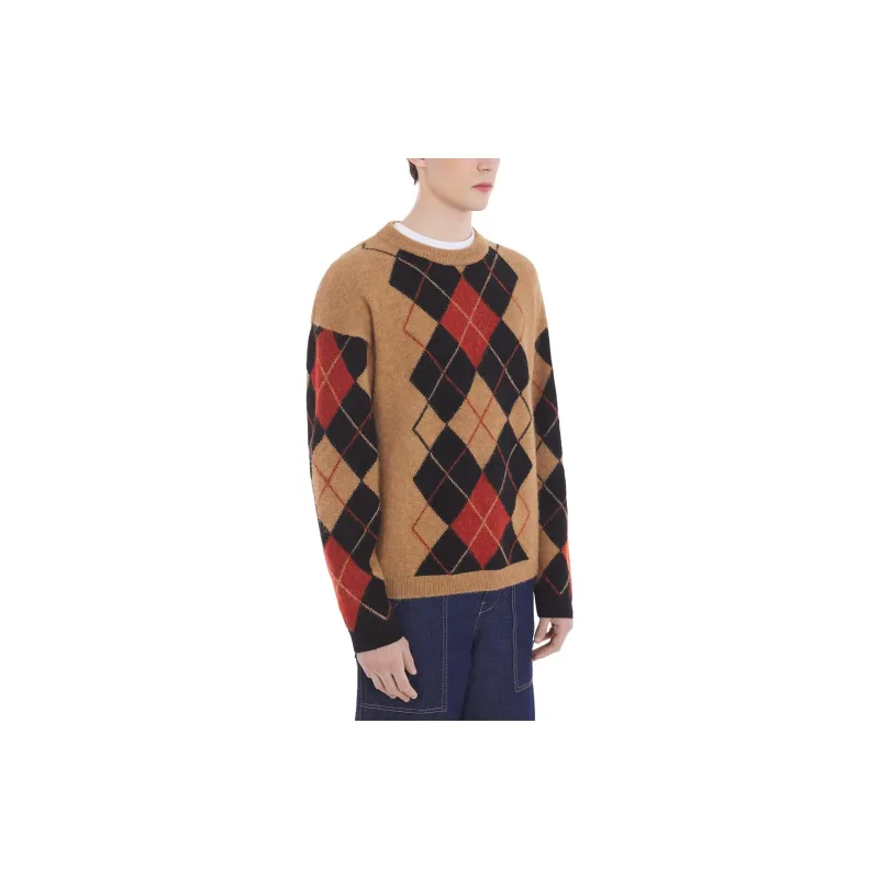 Maison Kitsune Argyle pattern Crew neck Jumper-4