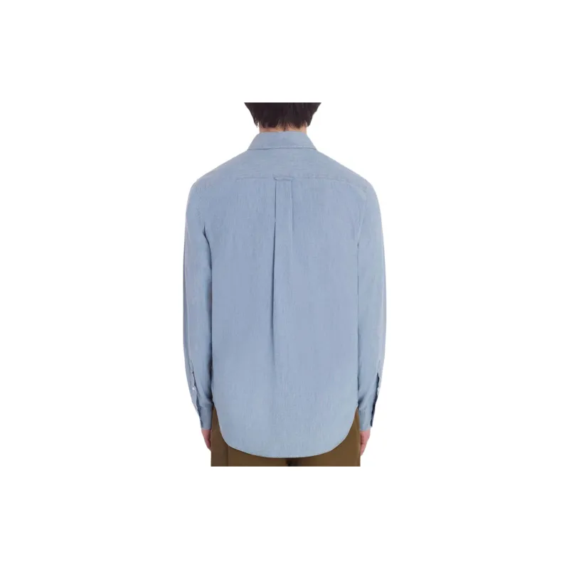 Maison Kitsune Fox Head Patch Denim Shirt-4